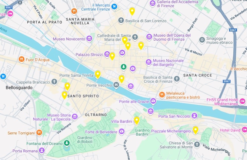 Top 10 Photo Spots in Florence Map