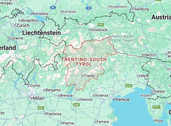 Trentino map